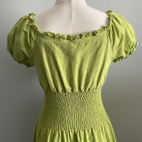 YZXDORWJ Women Embroidered Casual Dress Summer Ruffle V Neck Short Sleeves M - Picture 6 of 9